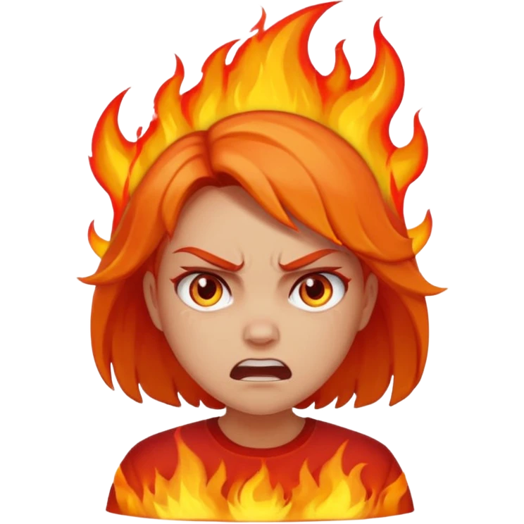 Angry girl on fire  emoji