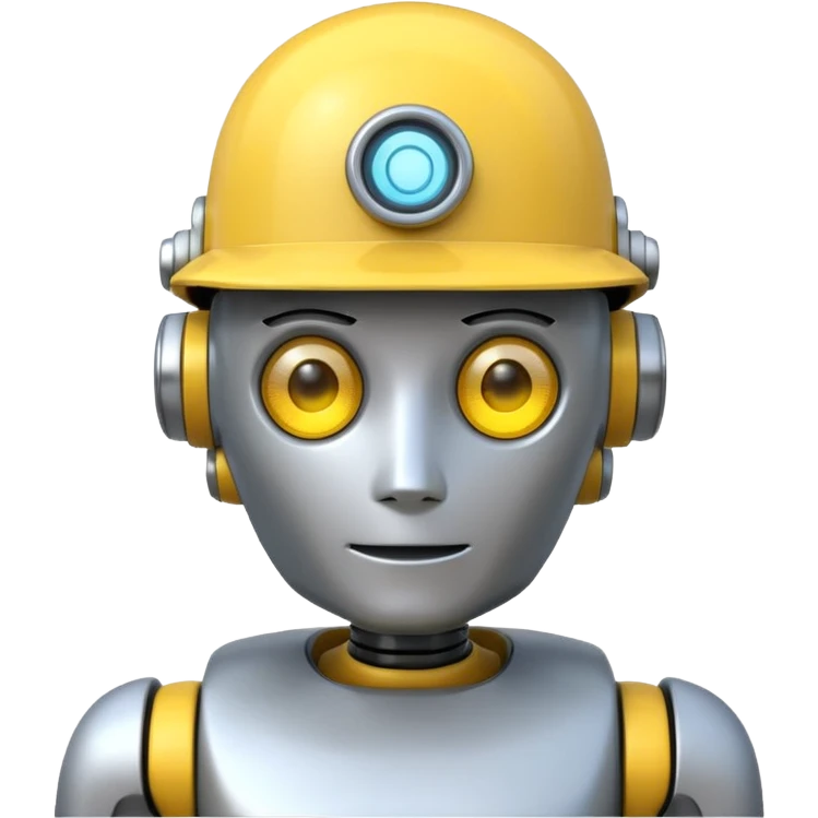 robot with yellow hat emoji