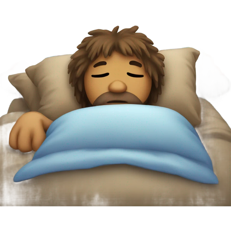 Caveman sleeping under rainbow  emoji