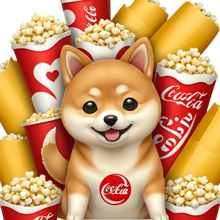 fais moi 20 emoji avec differente reaction avec un shiba inu, qui est mdr, qui pleure, qui mange, qui se roule, qui saute, qui mange du pop corn, qui boit un coca, qui dort les 4 pattes en l'air, et d'autre emoji