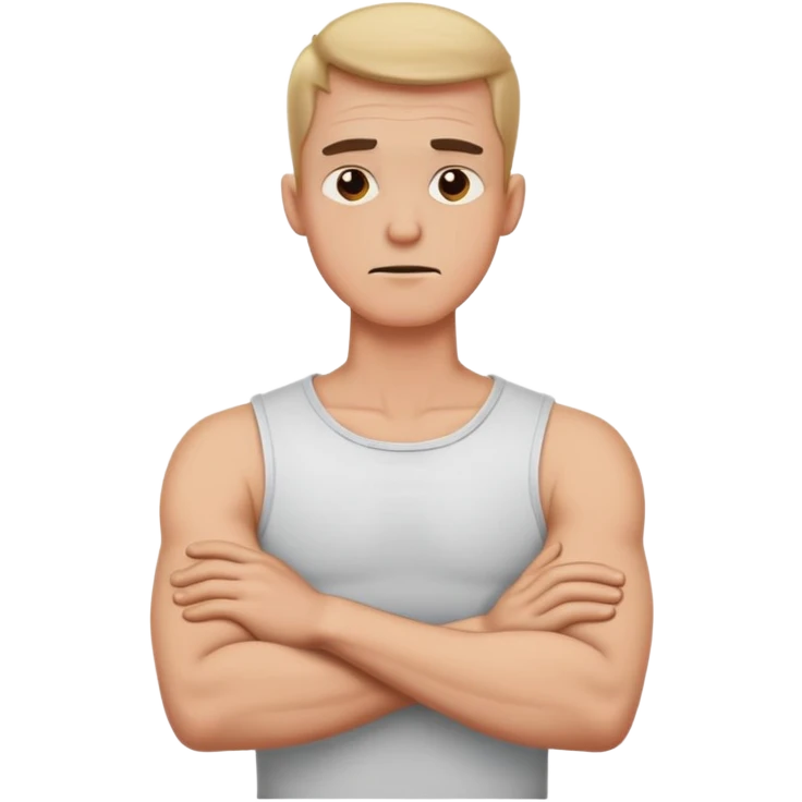 man mad arms crossed and hands on neck emoji