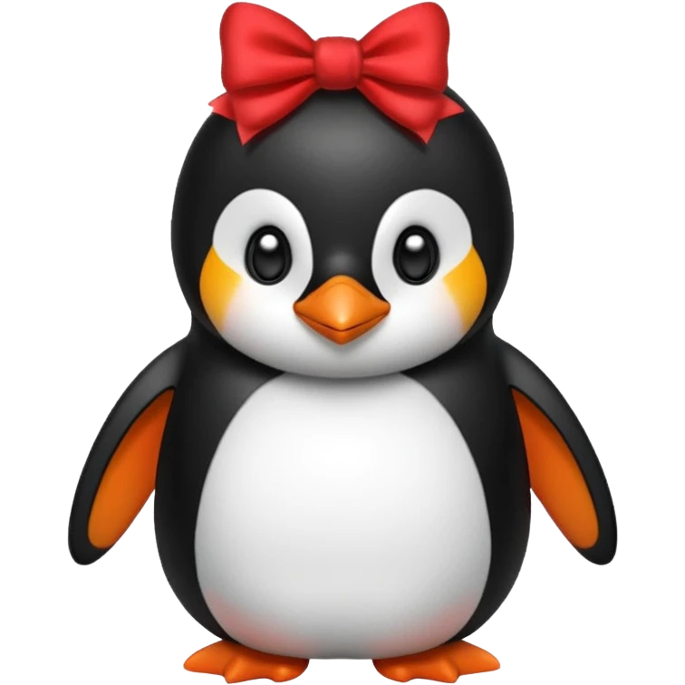 A penguin with a bow next to his head emoji