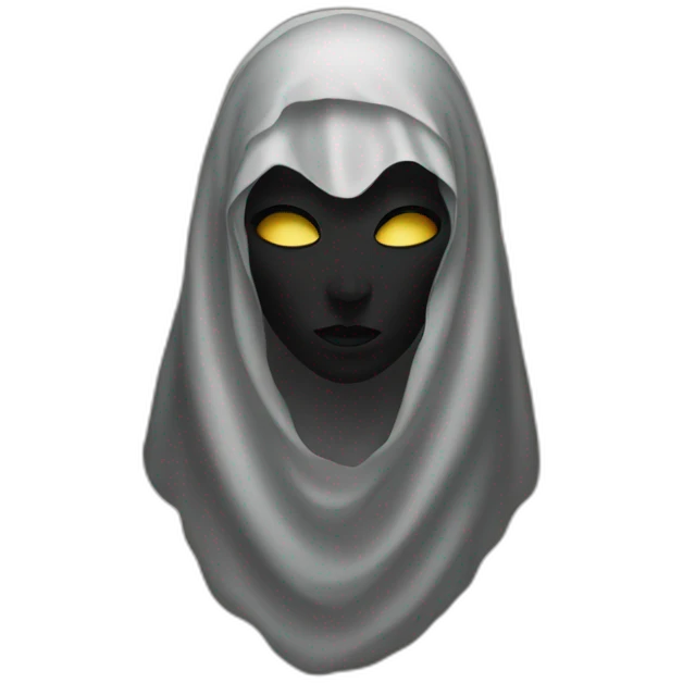 Ghostface wearing a black headscarf emoji