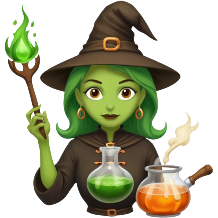 green witch cooking potion emoji
