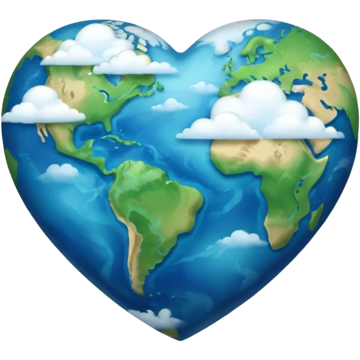 heart shaped earth emoji