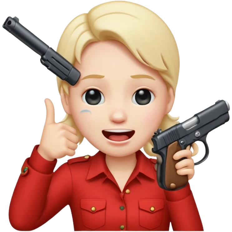crying laughing emoji point firearm at head emoji