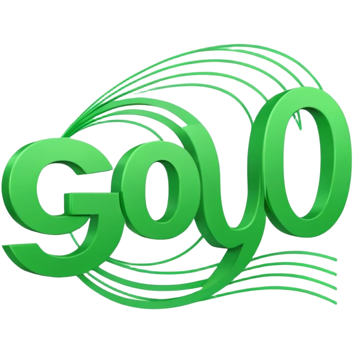 green GO text with motion lines emoji