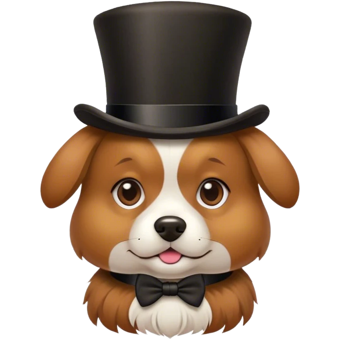 A dog with a top hat emoji
