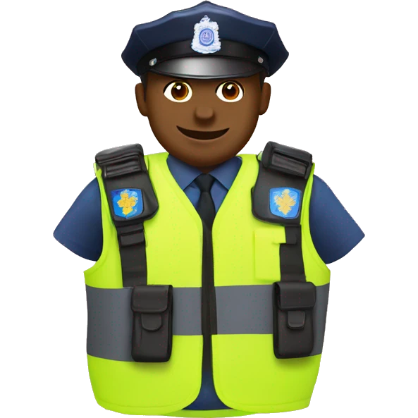 Police office with uk police gear - high vis vest emoji