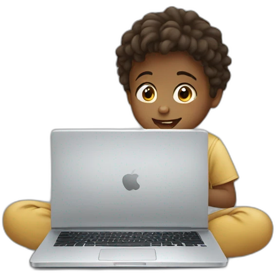 child using laptop emoji