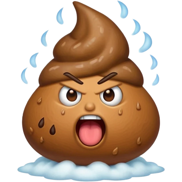 Animated raged poop emoji