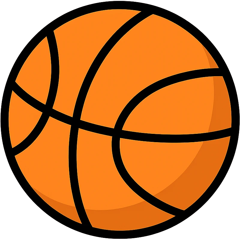 basketball, slightly 3D effect, vibrant orange color emoji