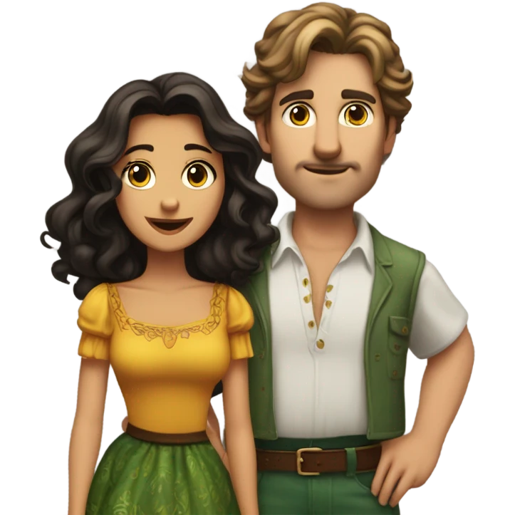 Esmeralda 5 feet tall standing next to Graham who is 6foot 4inches emoji