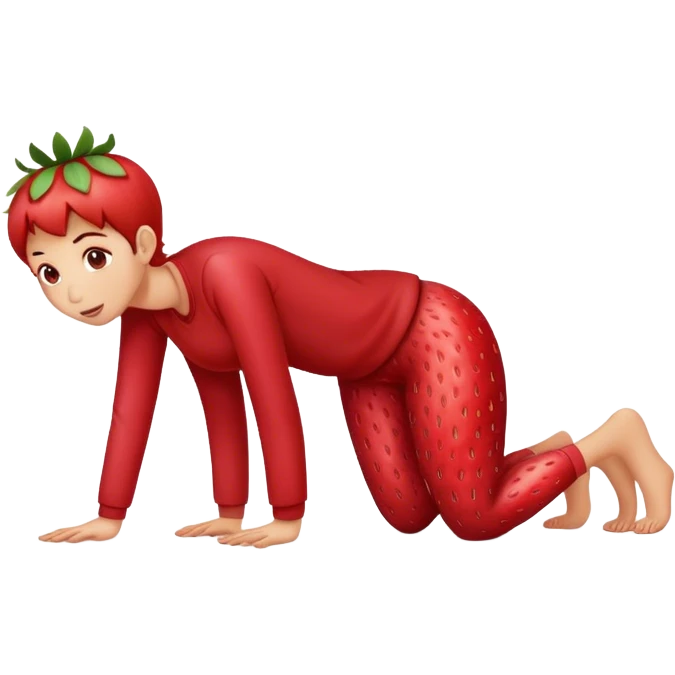 STRAWBERRY PERSON ON ALL FOUR emoji