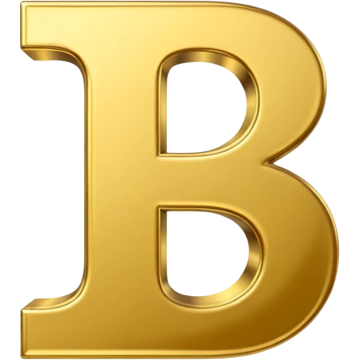 Symbole de currency en or en forme de lettre F, seul, 3D, brillant, style emoji simple et lisible sur fond uni. emoji