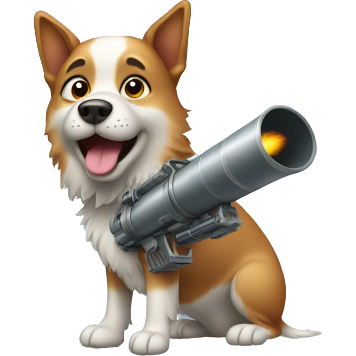 Dog with a rocket launcher  emoji