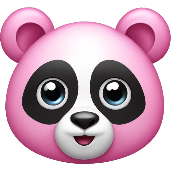 Pink panda with big eyes emoji