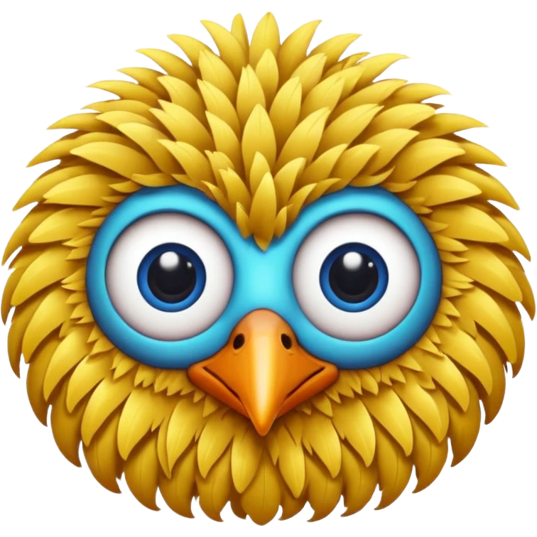 bird with curly hair two eyes emoji