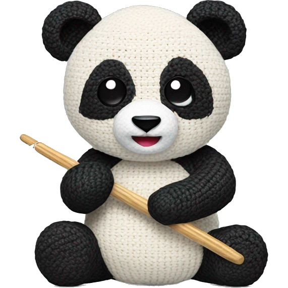 panda crocheting emoji
