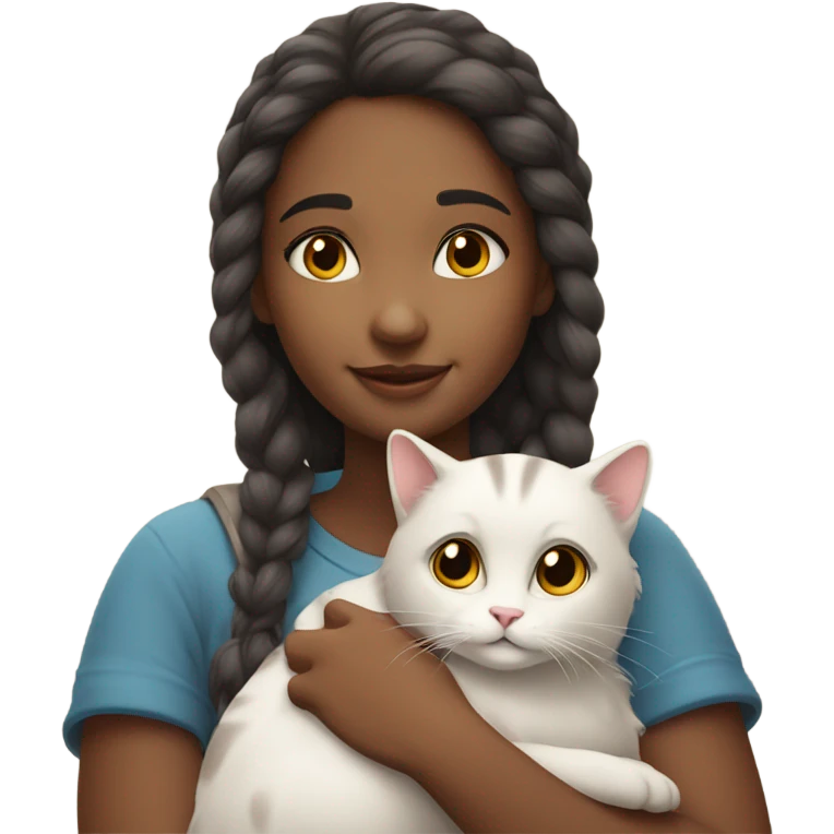 Pretty girl with cat emoji