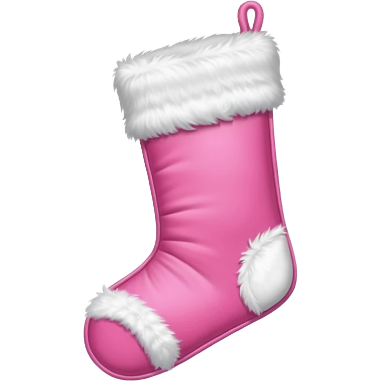 an aesthetic pink  christmas stocking emoji