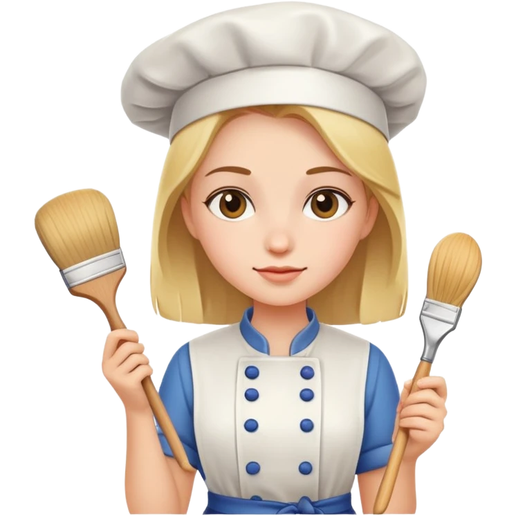 Cooking girl with brush emoji