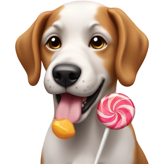Dog with an candy emoji