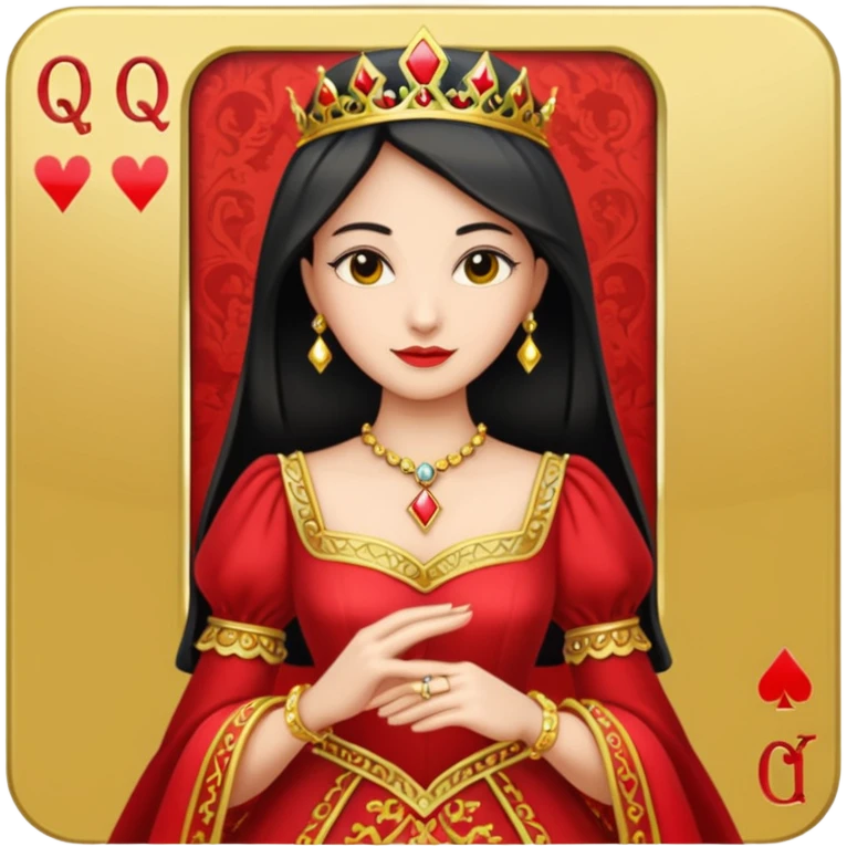 Solitaire card queen emoji