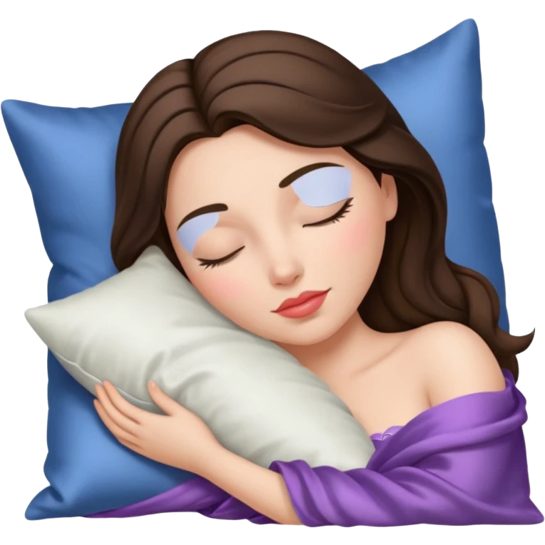 sleeping beauty brunette white girl with a silk pillow emoji