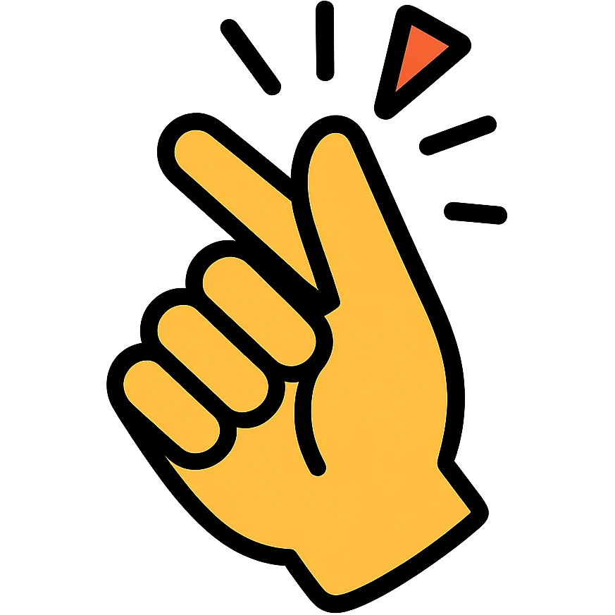 hand snapping fingers colored icon with black outlines emoji