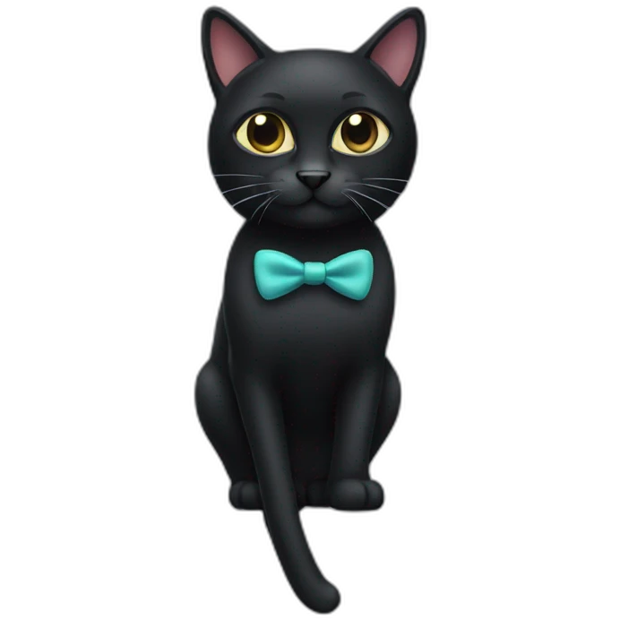 Black cat with moustache emoji