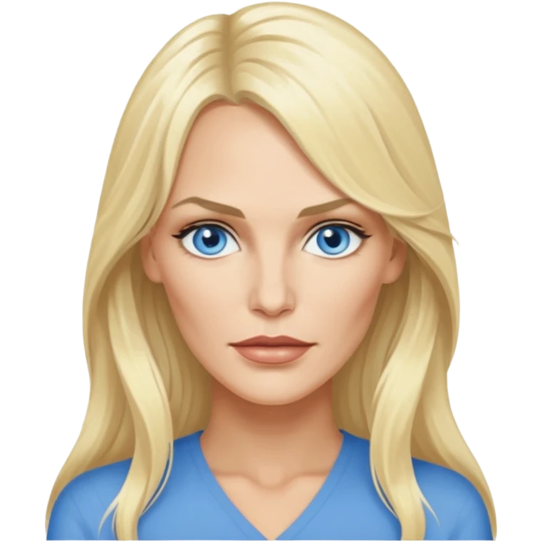 Daryl Hannah with blue eyes, long hair emoji