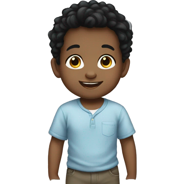 Baby boy happy black hair  emoji