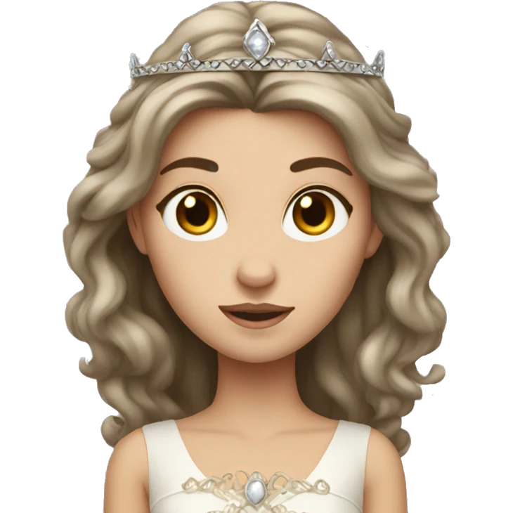white princess with brown hair emoji