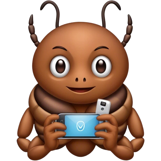 bug holding a cellphone emoji