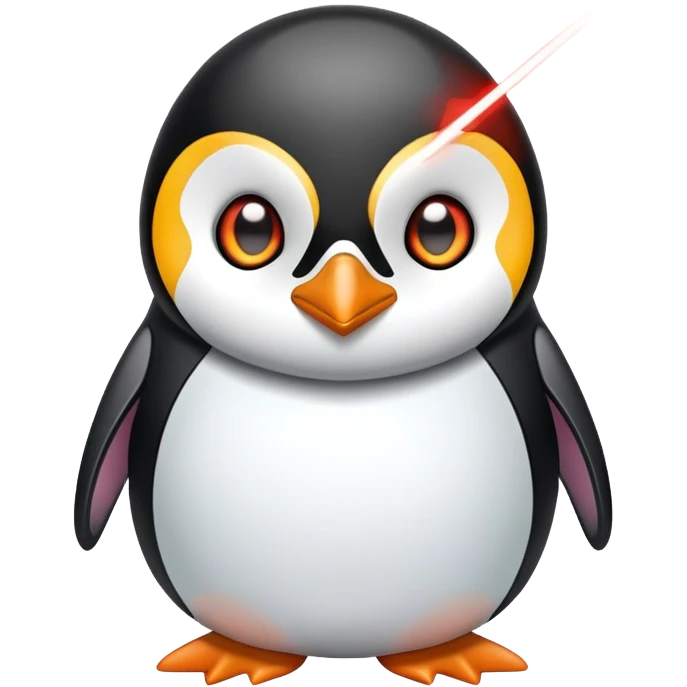 penguin shooting lasers out of eyes emoji