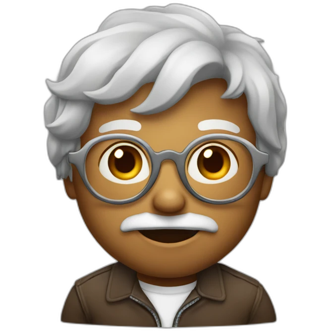 Criança usando óculos com dúvida emoji