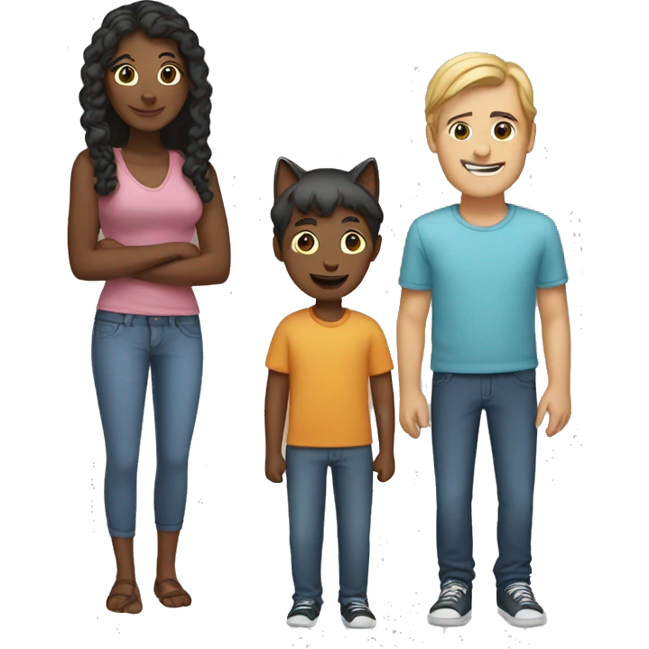 Two adults and two cats emoji