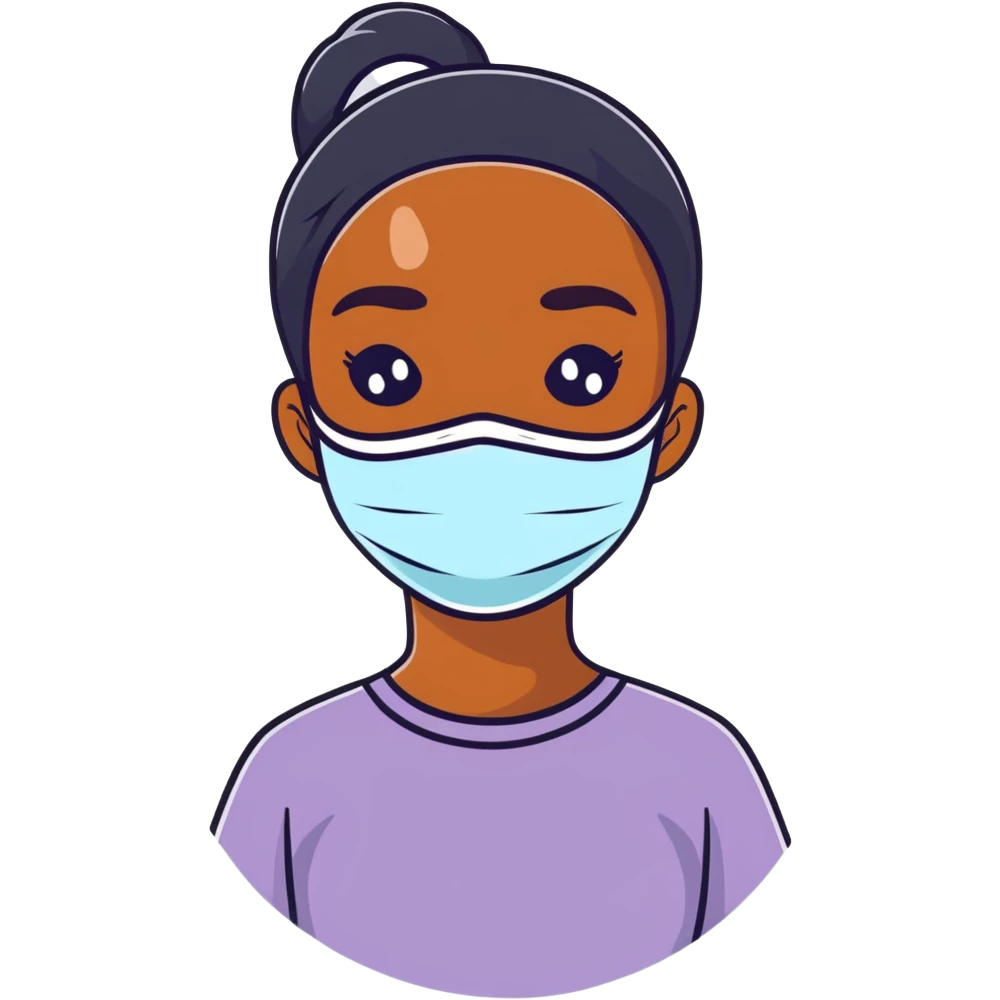 Black girl with facial mask during skincare emoji