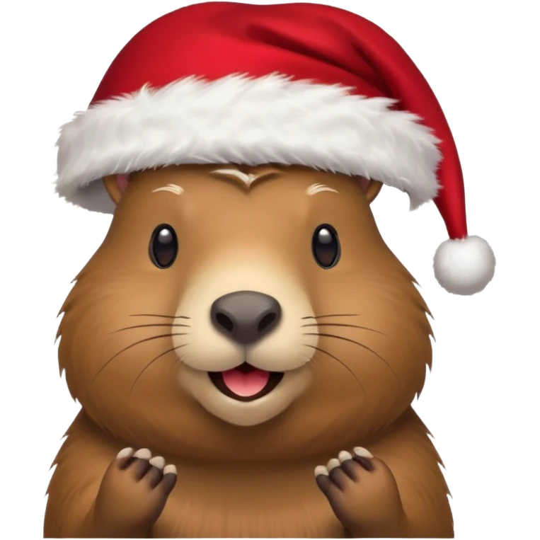 capybara wearing a santa hat emoji