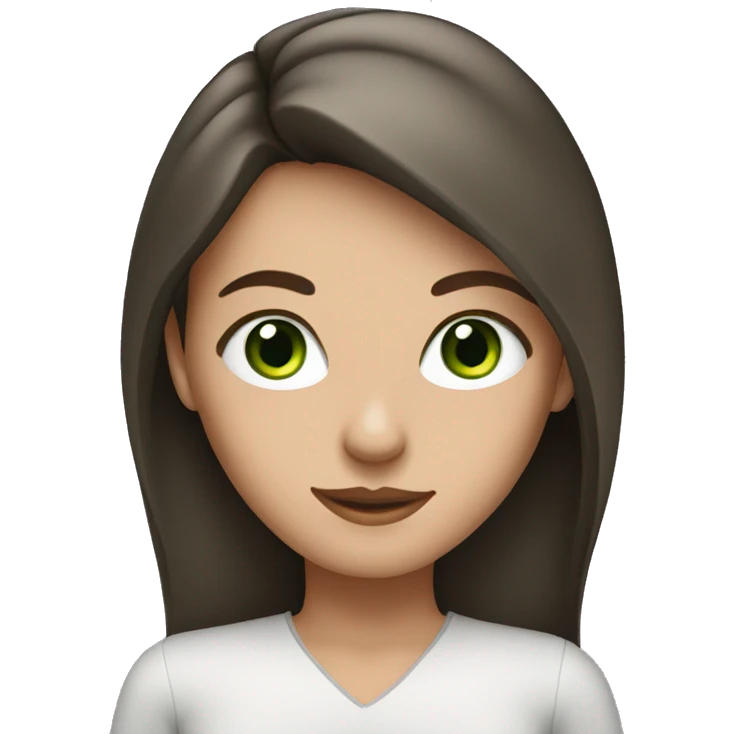 brunette girl with green eyes in working  emoji