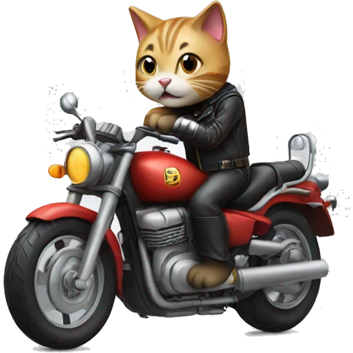 cat on motorcycle emoji