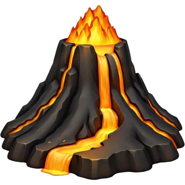 Volcano but lava is molten gold emoji