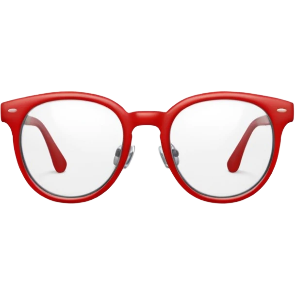 Red Glasses with subtle shine and curved frame edges. emoji