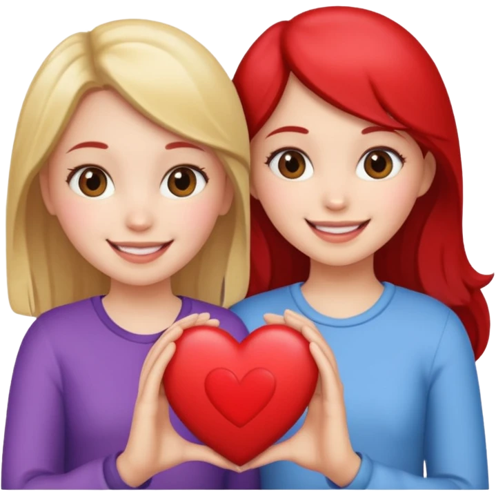 2 girls that have a heart emoji