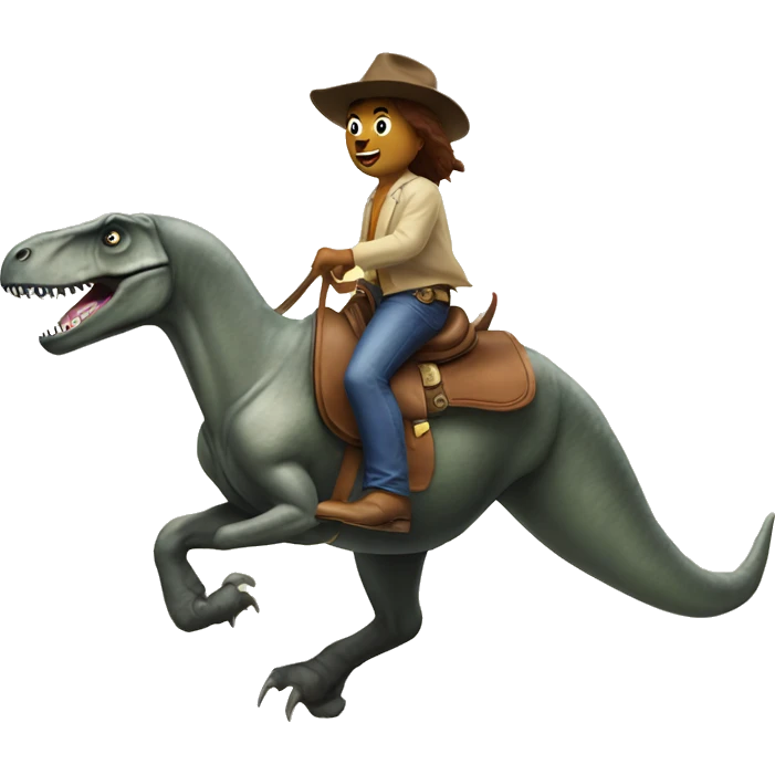 A t rex riding a horse emoji