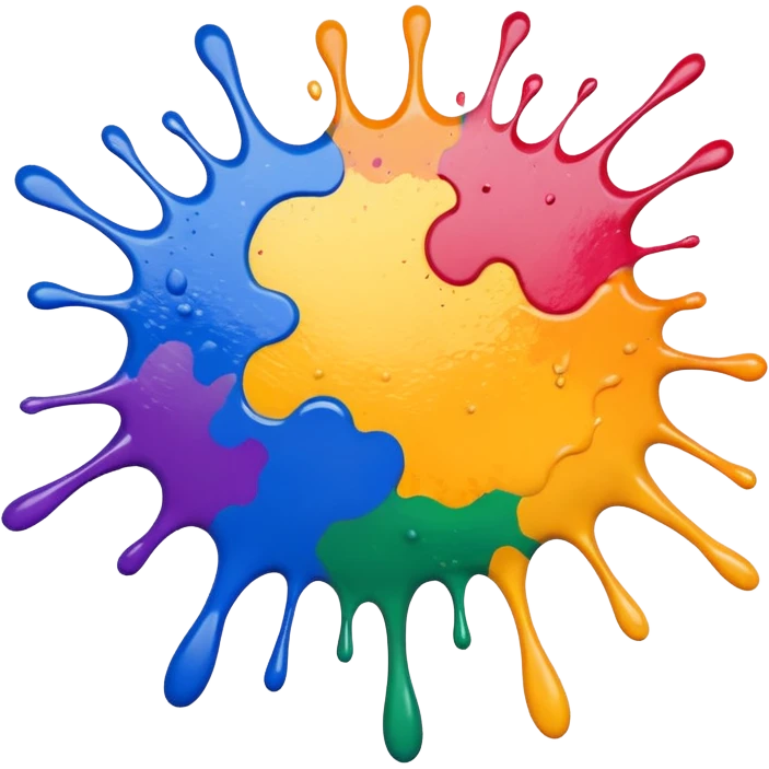 Make a painting which is splattered paint emoji