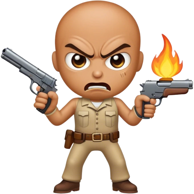 angry bean with gun  emoji