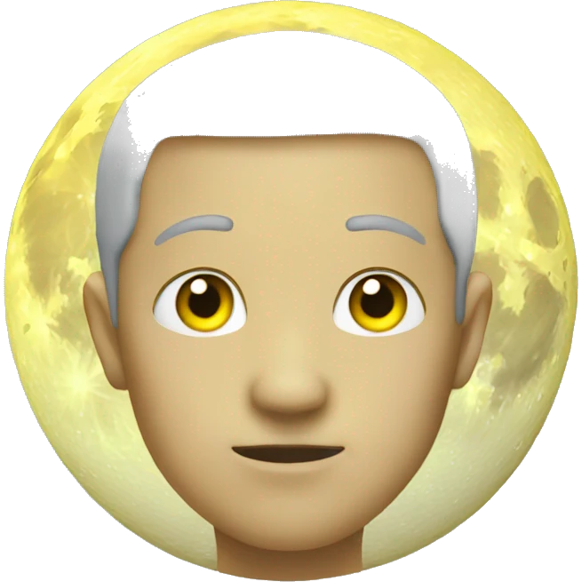 Full moon with slightly yellow handsome face emoji