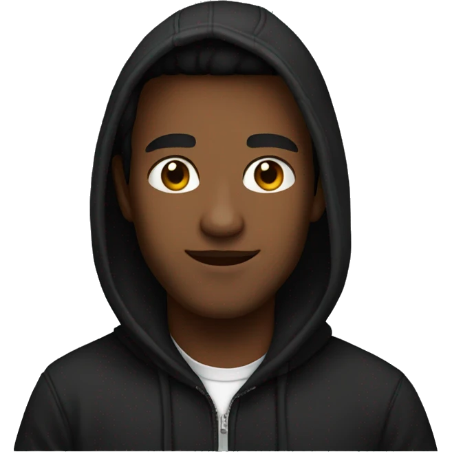 A guy wearing a black hoodie  emoji